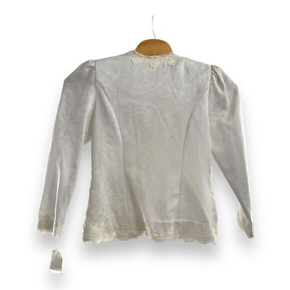 In The Mood Women's Vintage Button Front Blazer Jacket Cream Size 10 NWT - Picture 2 of 4